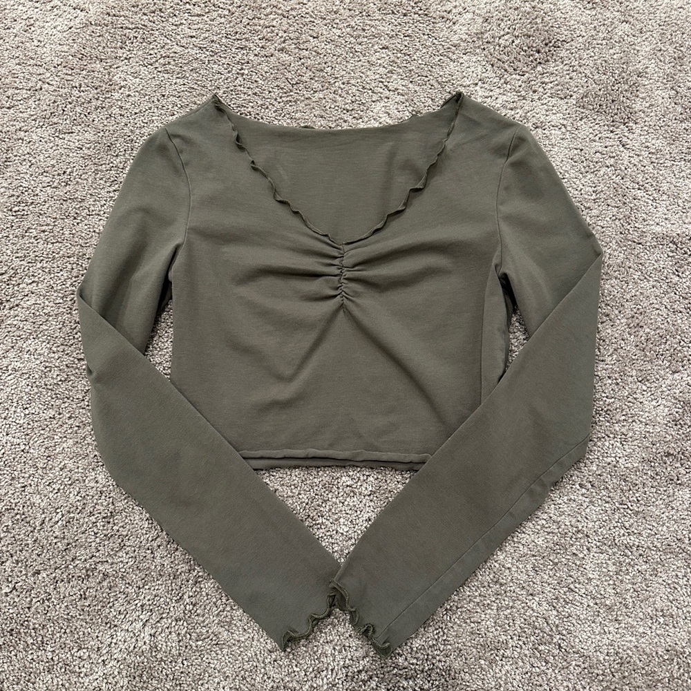 Olive Long Sleeve Women's Top